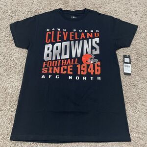 Cleveland Browns Shirt Men Medium Black NFL Double Sided Dawg Pound Brownies NEW